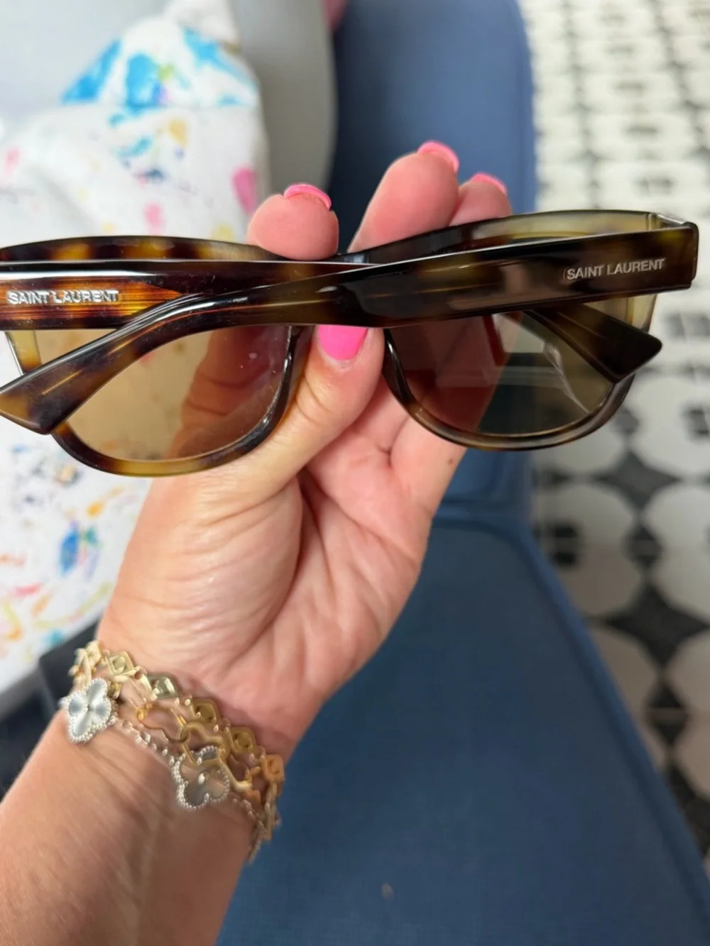 Saint Laurent Brown Tortoiseshell Sunglasses - Picture 4 of 8